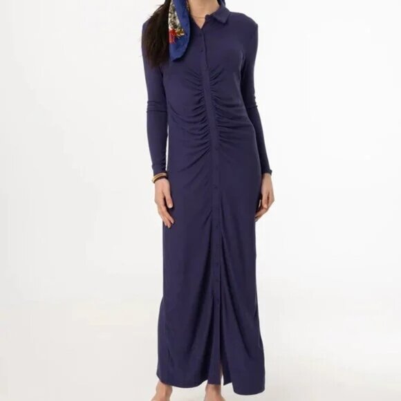 NWT Velvet Torch Ruched Button-Down Maxi Dress – Size Small - MAKE AN OFFER! - Picture 4 of 4